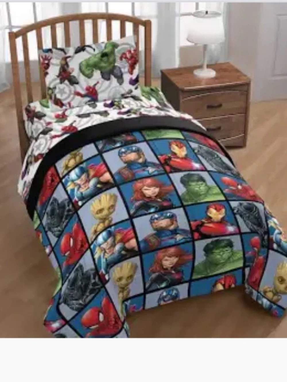 Kids Superhero Pattern Bedding Set - Multicolor